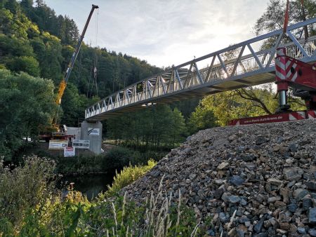 Kran Brücke Straßenbau Brückenbau Straße bauen Limburg Nassau Abel Weimar